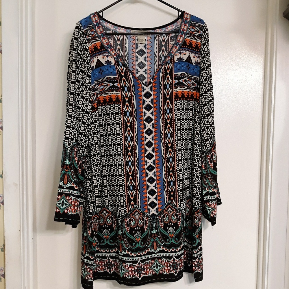 ANTHROPOLOGIE FLYING TOMATO ETHNIC TUNIC/DRESS, L